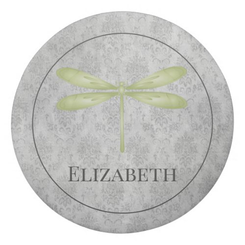 Green Dragonfly Damask Eraser