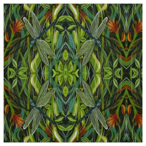 Green Dragonfly Fabric