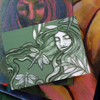 Green Dragonfly Goddess Art Dragonflies            Postcard