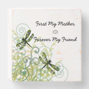 Green Dragonfly Mother's Day Wooden Box Sign by Mousefx at Zazzle