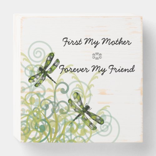 Green Dragonfly Mothers Day Wooden Box Sign
