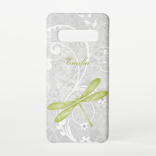 Green Dragonfly Personalize Samsung Galaxy S10 Case