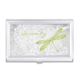 Green Dragonfly Personalized Business Card Case