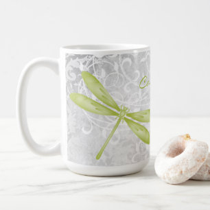 Green Dragonfly Personalized Coffee Mug