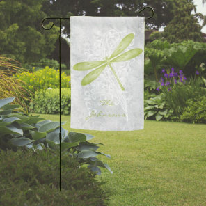 Green Dragonfly Personalized Garden Flag