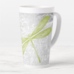 Green Dragonfly Personalized Latte Mug