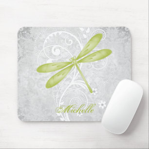Green Dragonfly Personalized Mouse Pad