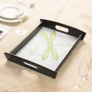 Green Dragonfly Personalized Serving Tray