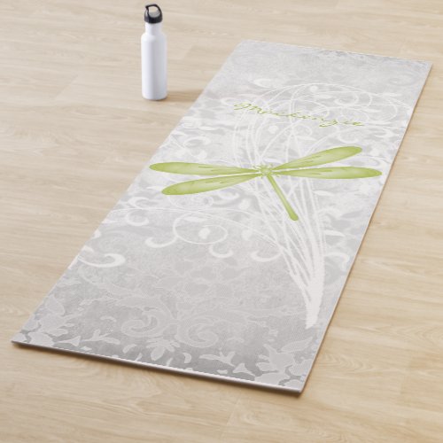 Green Dragonfly Personalized Yoga Mat