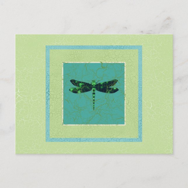 Green Dragonfly Postcard (Front)