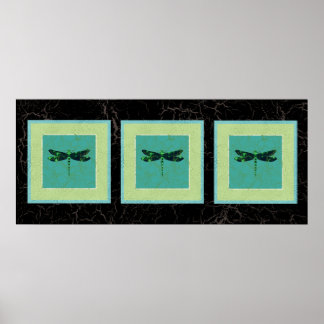 Green Dragonfly Poster