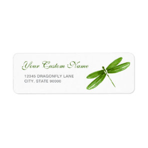 Green Dragonfly Return Address Labels Template