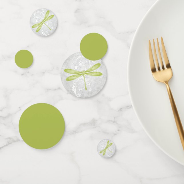 Green Dragonfly Wedding Table Confetti (Group)