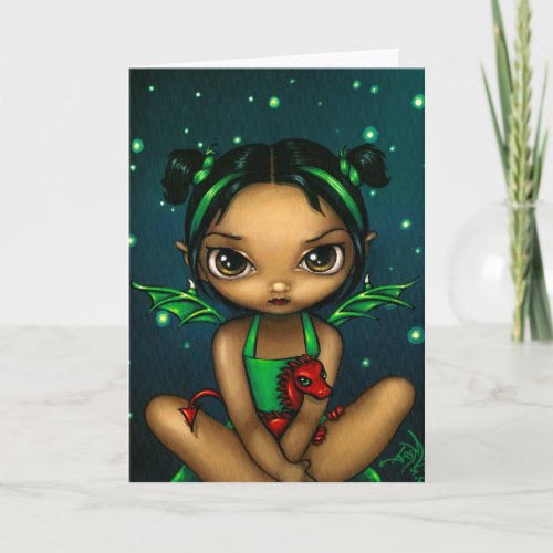 Green Dragonling Greeting Card