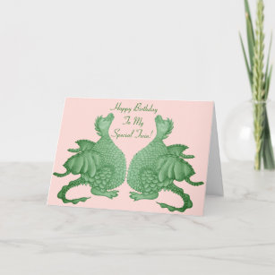 green dragons mythical fantasy creatures twins card