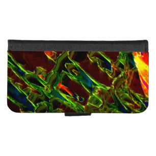 Green drained on fire iPhone 8/7 wallet case