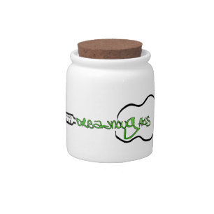 Green Dreadnaughts Abstract Acoustic Guitar Logo Candy Jar