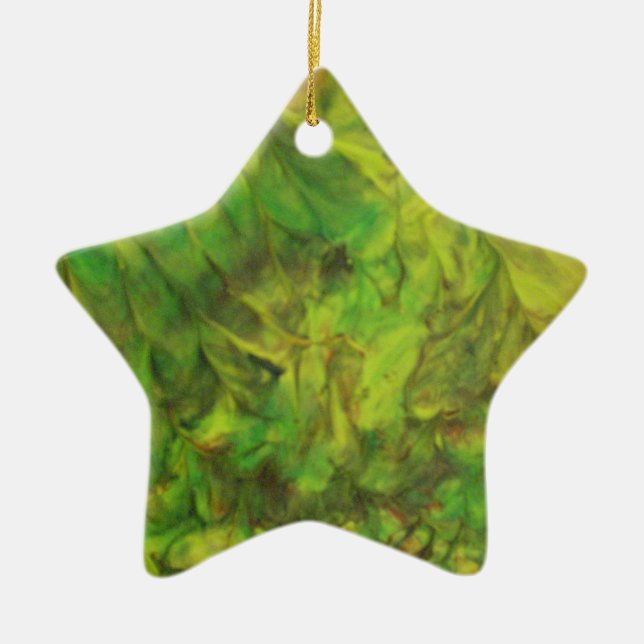 green dream ceramic ornament (Front)