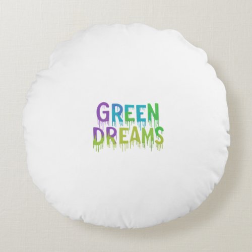 Green Dreams Round Pillow
