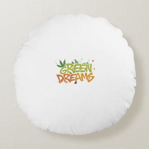 Green Dreams Round Pillow
