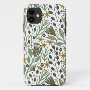 Green Dreamy Floral Pattern iPhone 11 Case