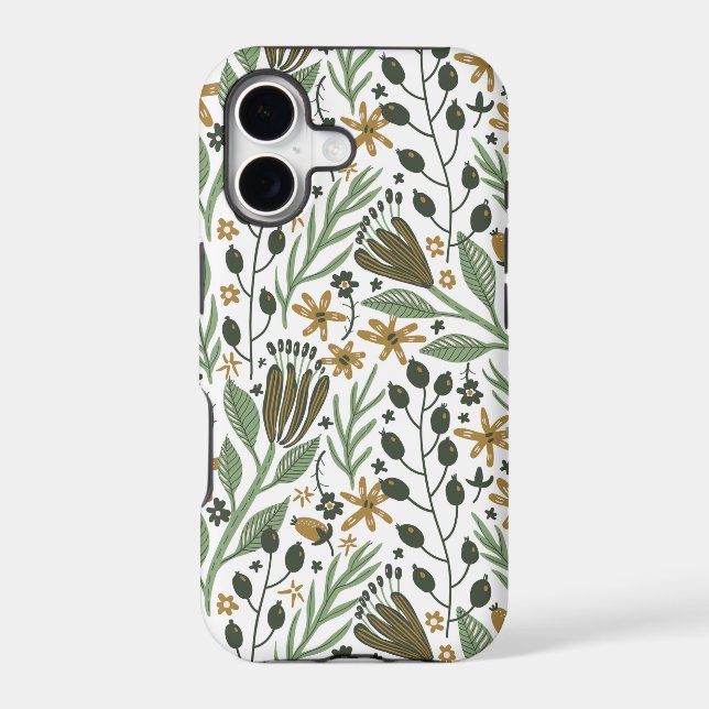 Green Dreamy Floral Pattern Iphone Case (Back)