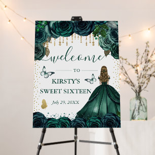 Green Dress Blonde Haired Princess Sweet Sixteen Foam Board