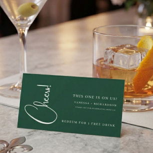 Green Drink Ticket, Free Alcohol Voucher Business Card