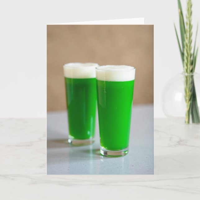Green Drinks Foam Art Card (Front)