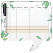 Green Dry Erase Undated Weekly Planner Board
