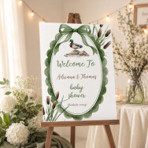 Green Duck Baby Shower Welcome Sign