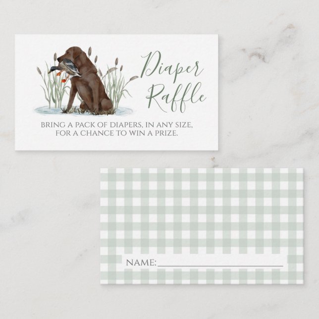 Green Duck Dog Diaper Raffle Card (Front/Back)