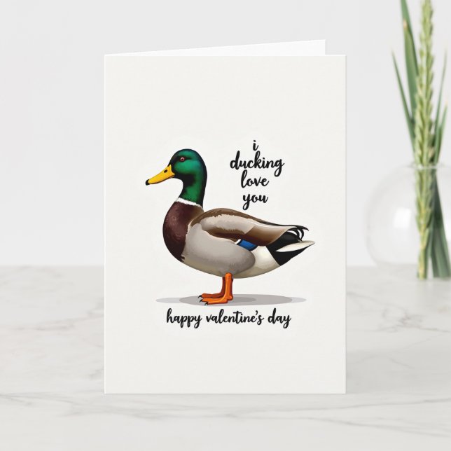 Green Duck Pun Love Card (Front)