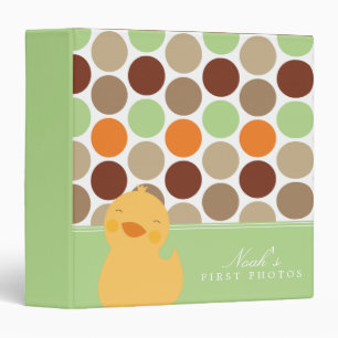 Green   Duckie Polkadots Photo Album Binder