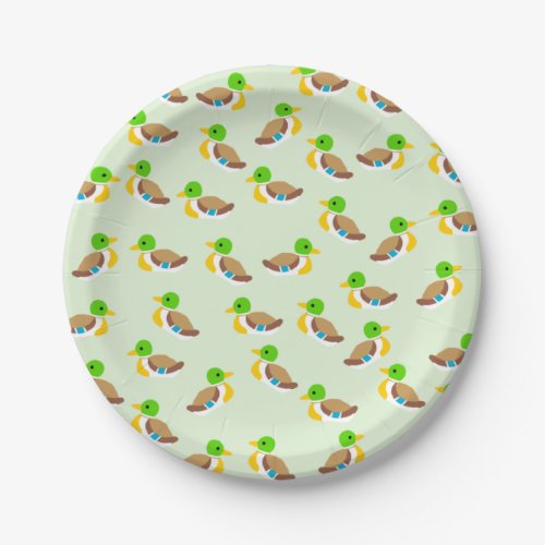 Green Ducks Paper Plates