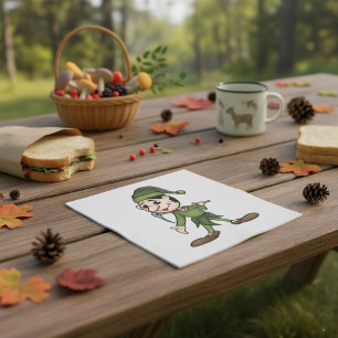 Green Dwarf Character with Pickaxe Napkins