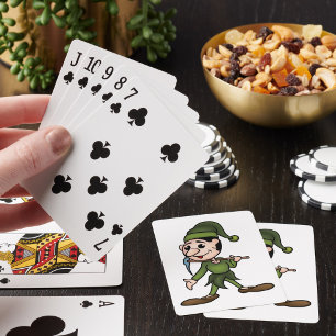Green Dwarf Character with Pickaxe Poker Cards
