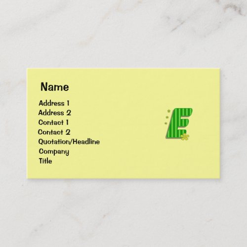 green E monogram Business Card