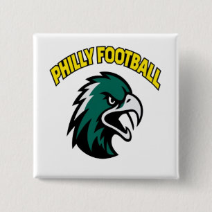 Green Eagle Mascot Philly Football Fan Apparel Button