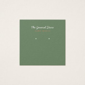 Green Earring Display Card Square
