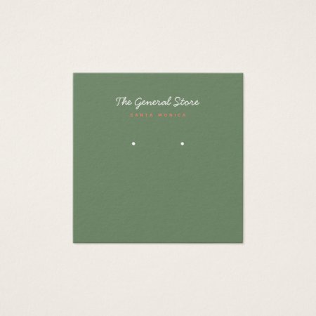 Green Earring Display Card Square