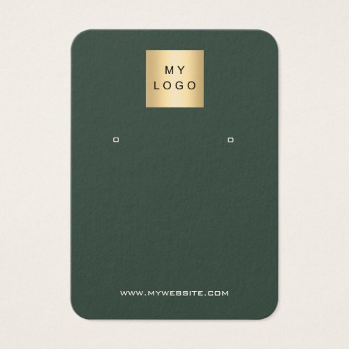 Green earring jewelry photo logo display card