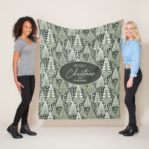 Green Earth Christmas Pattern6 ID1009 Fleece Blanket