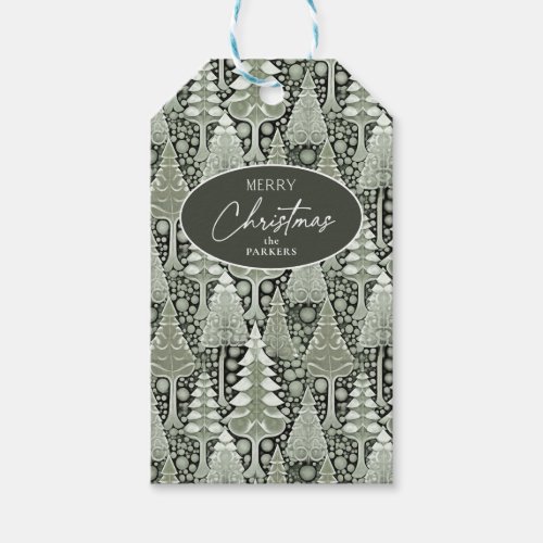 Green Earth Christmas Pattern6 ID1009 Gift Tags