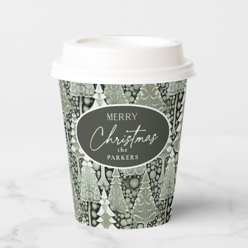 Green Earth Christmas Pattern6 ID1009 Paper Cups