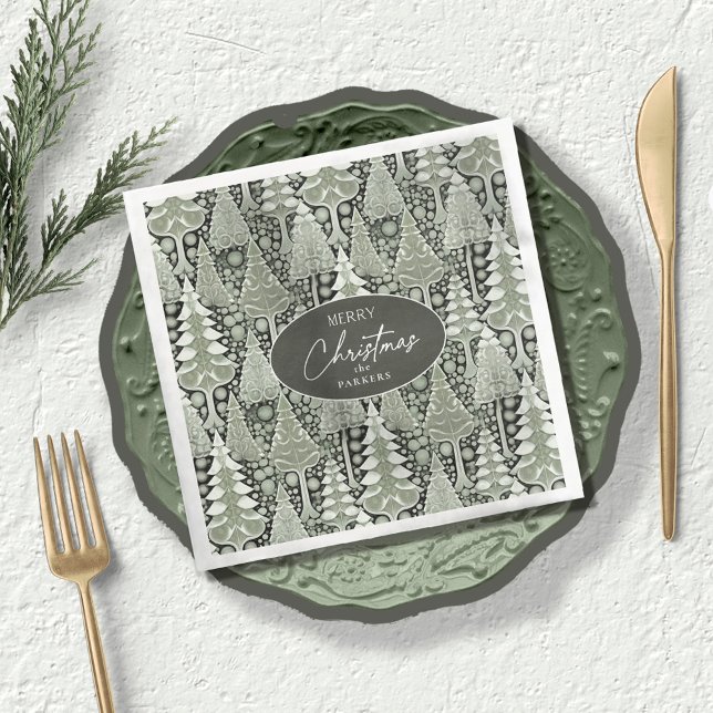 Green Earth Christmas Pattern#6 ID1009 Paper Dinner Napkins (Creator Uploaded)