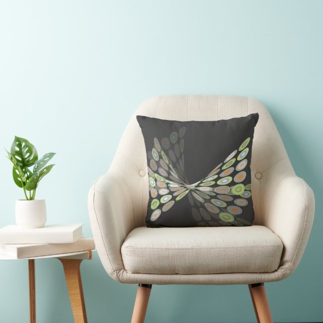 Green Earth Digital Butterfly Twist Graphics Art Throw Pillow (Chair)