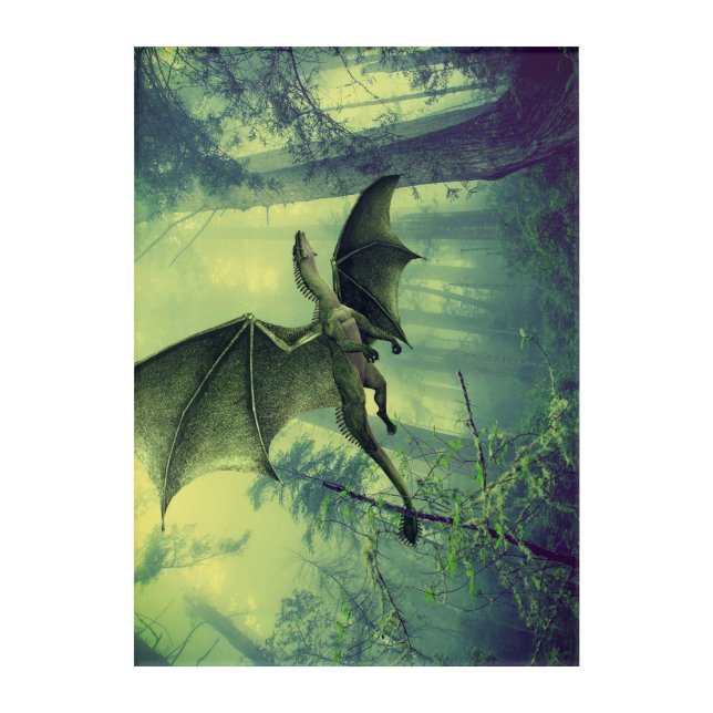 Green Earth Dragon, Nature Fantasy Art (Front)