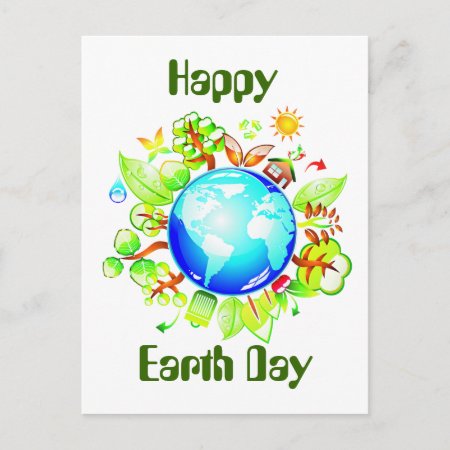 Green Earth Eco Friendly For Earth Day Postcard