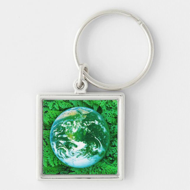 Green Earth - ecological awareness Keychain (Front)